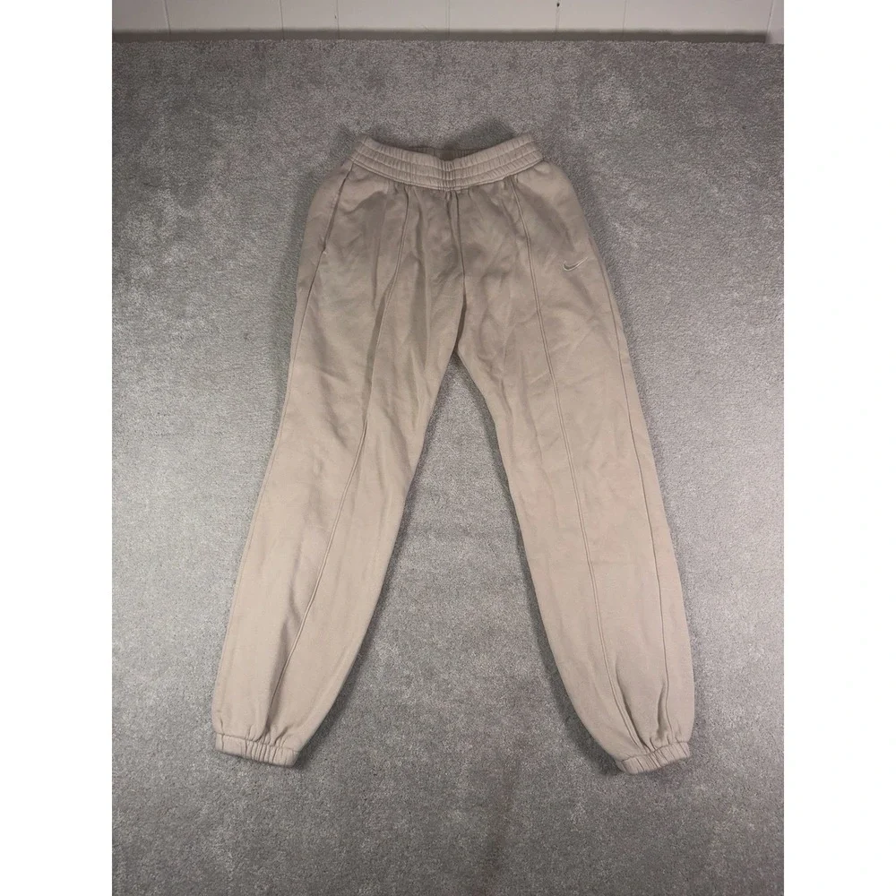 Nike Phoenix Fleece High Waisted Oversized Sweatpants Womens XS Beige Joggers